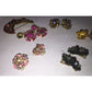 Vintage Womens Costume Jewelry- 5 Pairs of Earrings & 1 Large Hair Pin