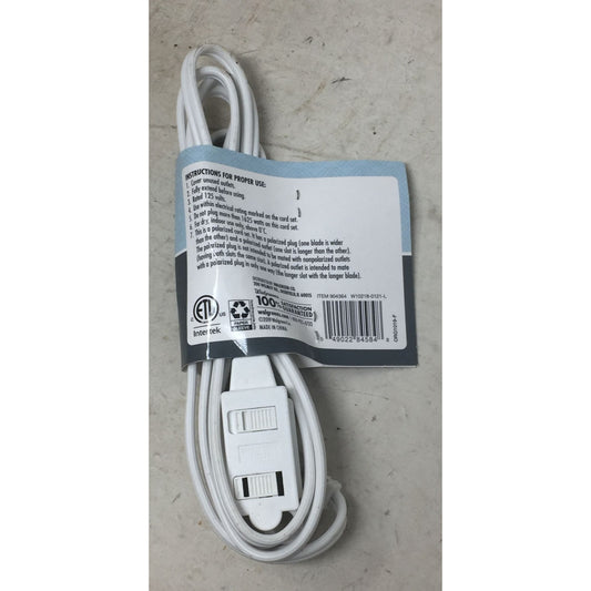 Complete Home 7-Foot Flat Indoor Extension Cord 3-Outlet 2 Prong