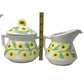 Beautiful Sunflowers! Retro Lidded Tea Set w Pot, Sugar Dish & Creamer Pitcher