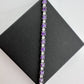 Princess Cut 15 Carat Vivid Purple Amethyst & Round Topaz Bracelet - Lab Created Gemstones