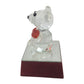 Small Light up Battery Operated Bear wearing Bow tie & holding a Rose on Stand