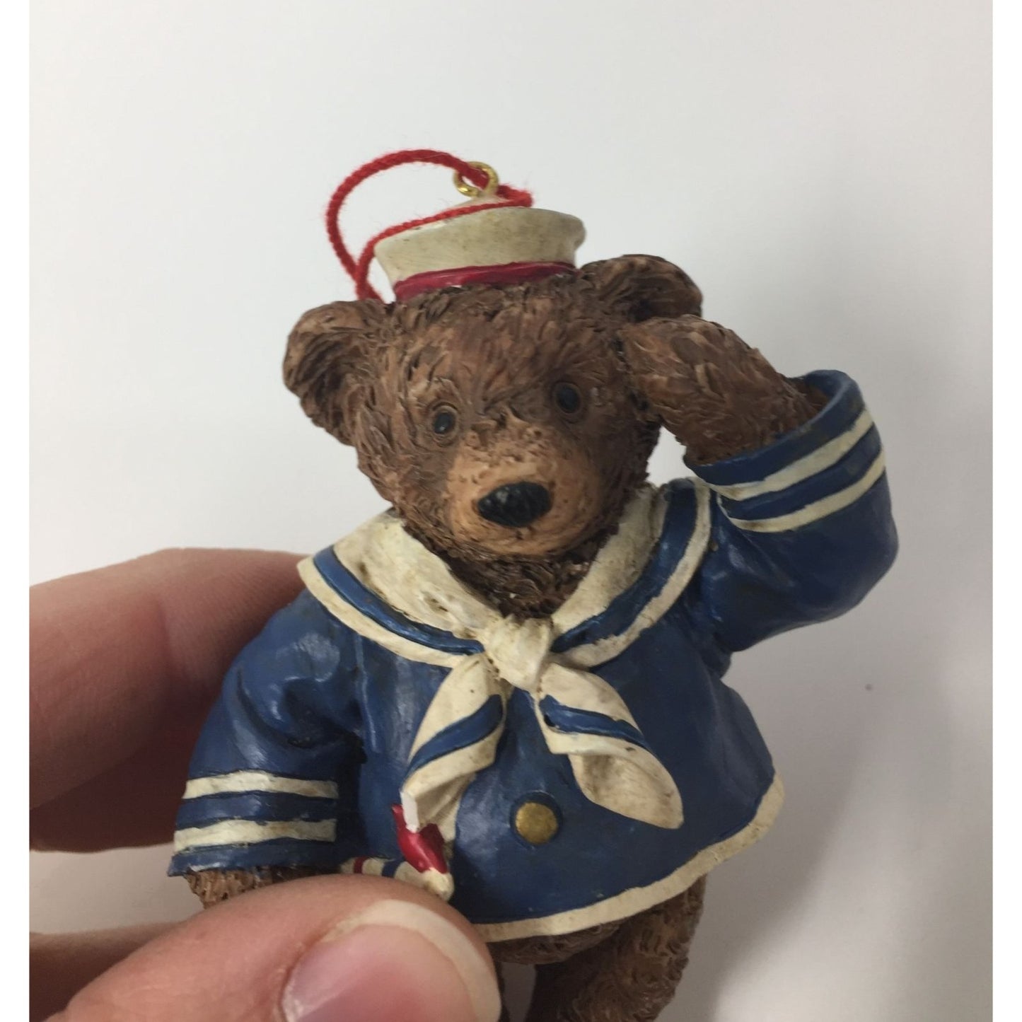 Vintage Teddy Bear Sailor Resin Christmas Ornament