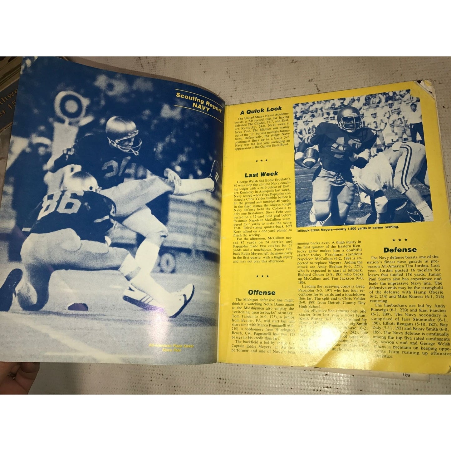 Vintage 10/15/83 Sports Programs/Guides Michigan VS Northwestern Football