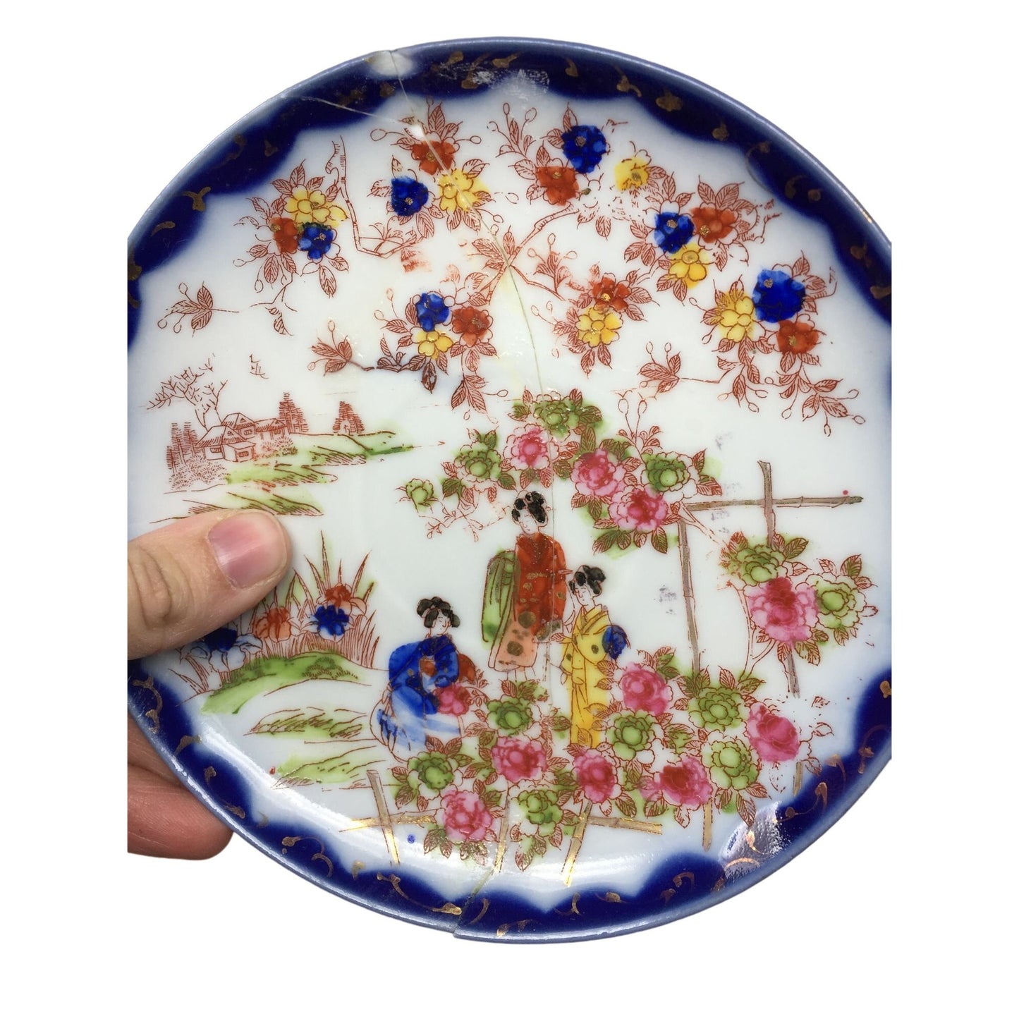 Vintage Hand Painted Asian/Japanese With Flowers Printed on it Tea Cup and Saucer Set