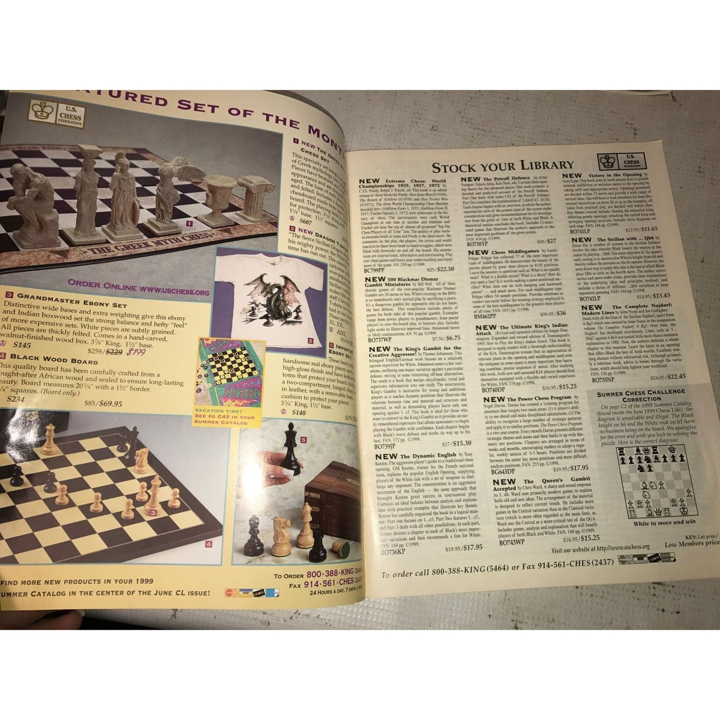 Vintage Bundle of 4 Chess Life Magazines- Jan, Aug, Oct, Dec 1999