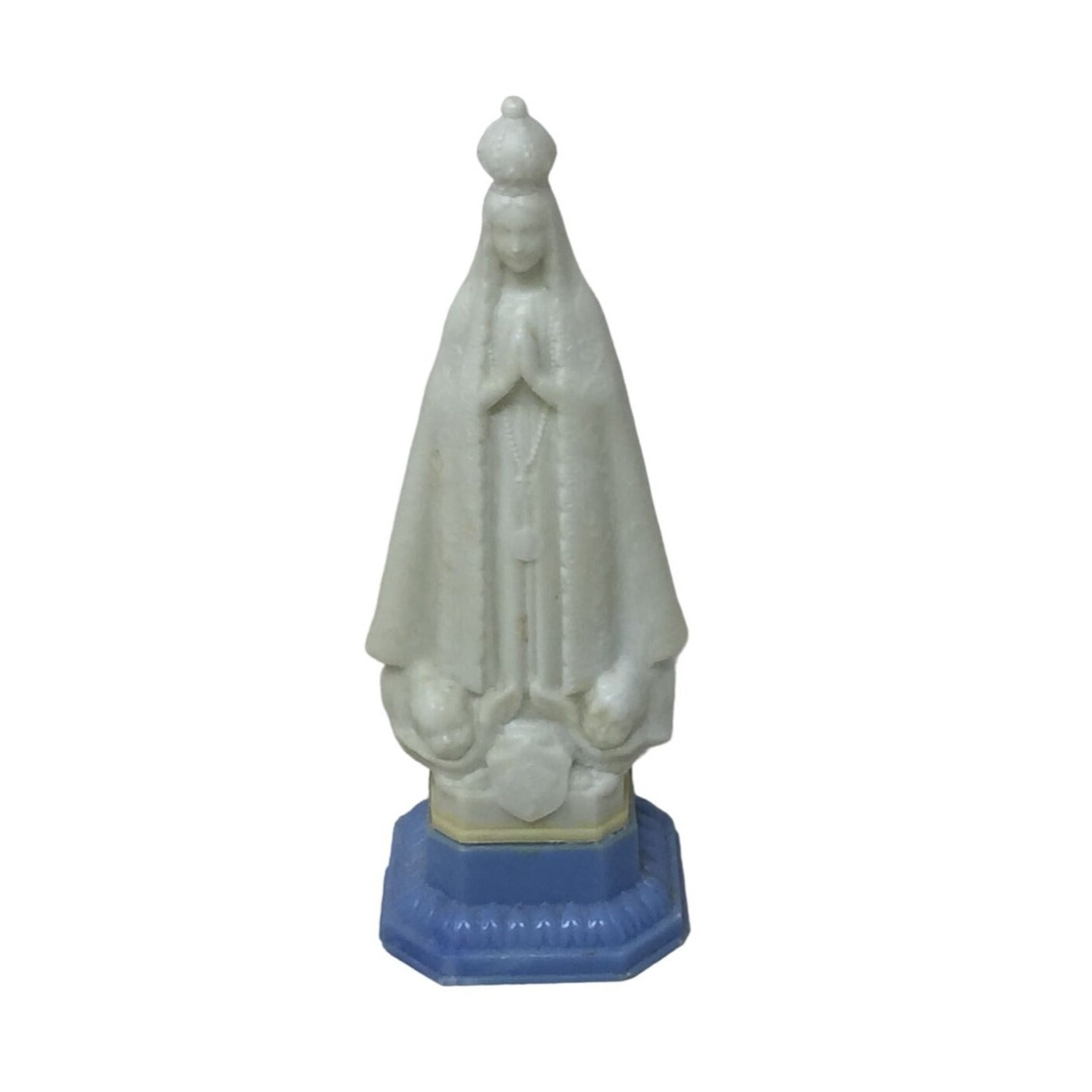 Vintage Praying Saint Figurine w angels at her feet- 4.5 Inches tall