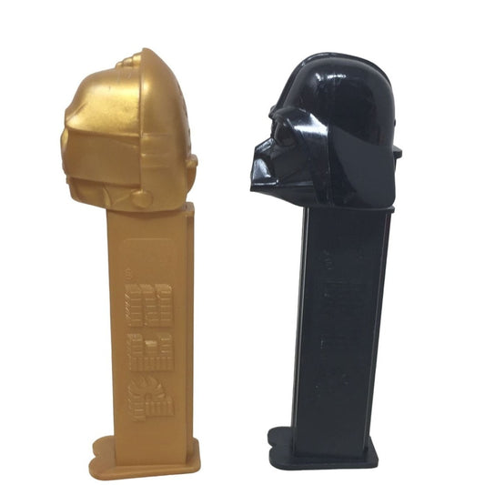 Vintage 1997 Set of 2 Star Wars PEZ Candy Dispensers- C-3PO Robot and Darth Vader