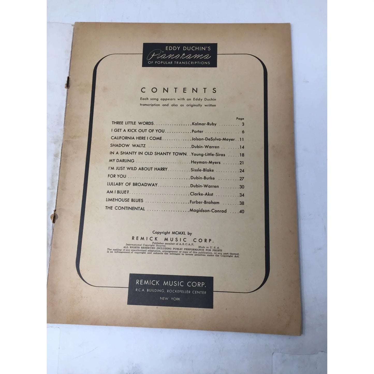 Eddy Duchin's Pianorama of Popular Transcriptions - A+ Stuff - sheet music - A+ Stuff