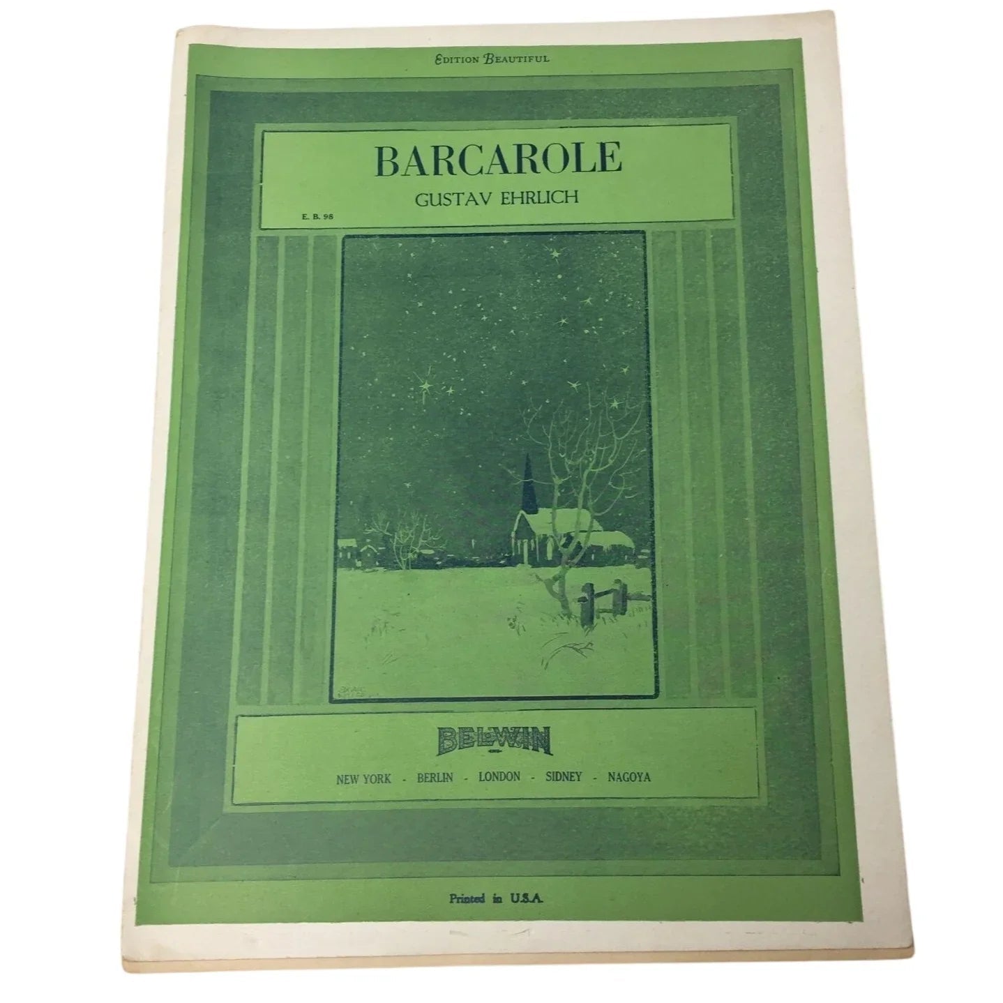 Edition Beautiful Barcarole by Gustav Ehrlich - A+ Stuff - SHEET MUSIC - A+ Stuff