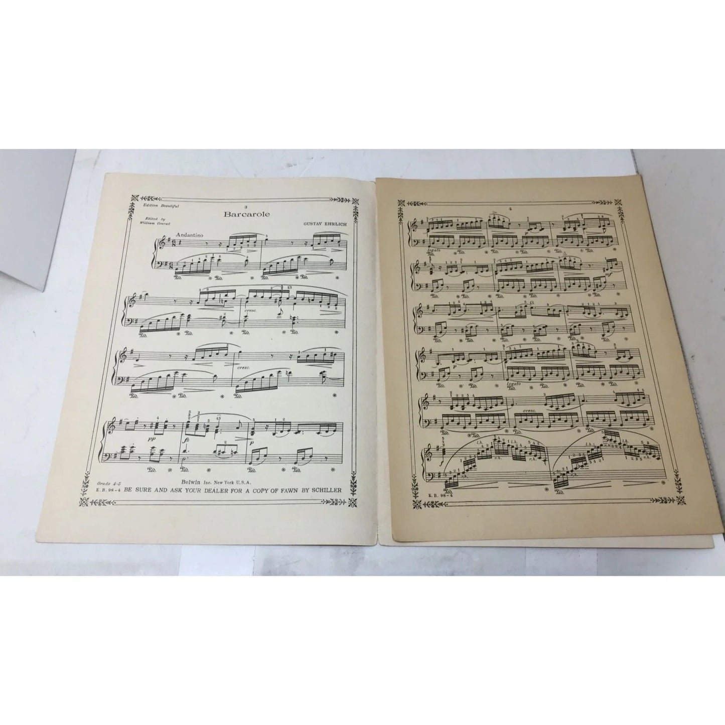 Edition Beautiful Barcarole by Gustav Ehrlich - A+ Stuff - SHEET MUSIC - A+ Stuff