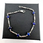 3.10 Carat Lab Created Sapphire Bracelet with Diamond Accent