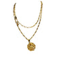 Vintage Yves Saint Laurent (YSL) Gold Plated Filigree Ball Necklace 26" Long