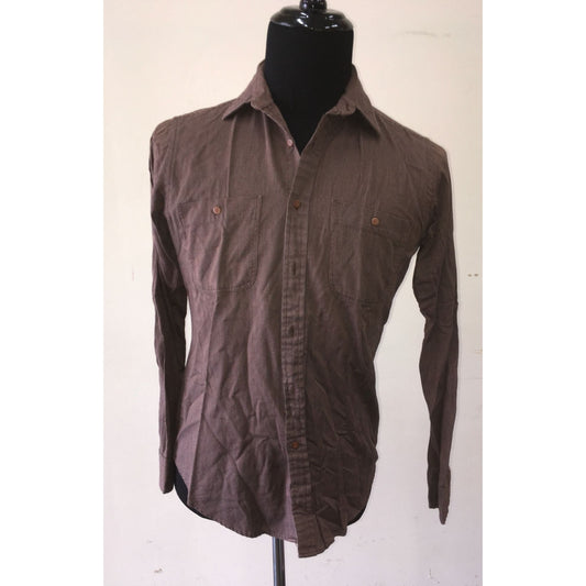 Calvin Klein Mens Size Medium Brown Button Down Dress Shirt