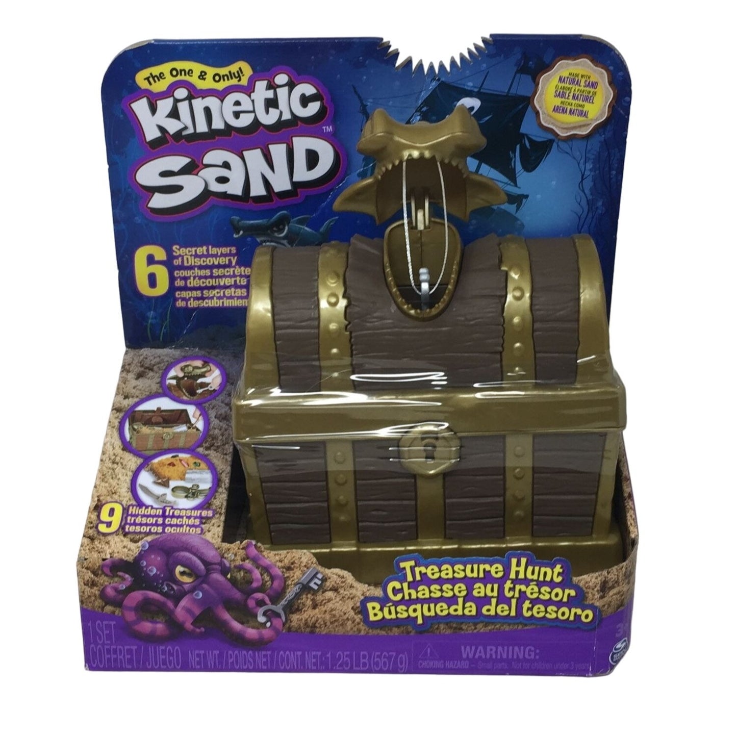 Kinetic Sand Treasure Hunt Activity Set 9 Surprise Discoveries Sensory Toys