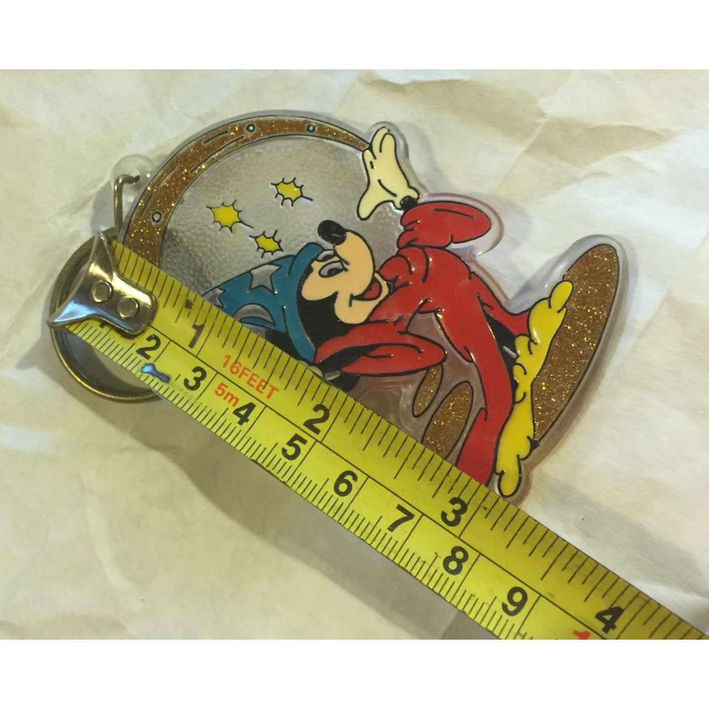 Vintage Collectible Disney Mickey Mouse Wizard Plastic Key Chain