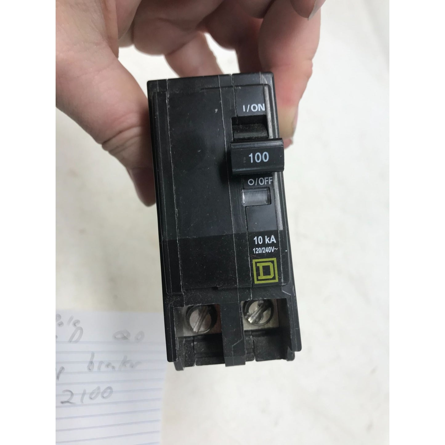 USED - Square D 100 Amp 2-Pole Q0 Breaker