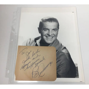 Bob Cummings - Vintage Headshot & Autograph on Napkin with Note