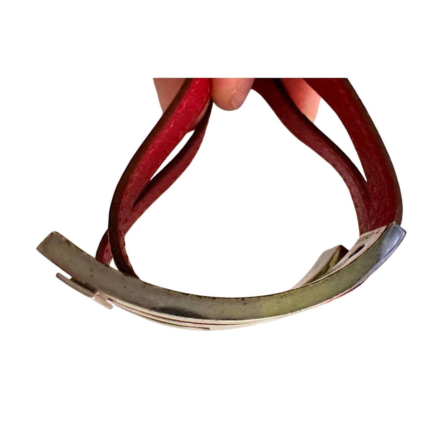 Hermes Pousse - Pousse Red Leather Wrap Bracelet