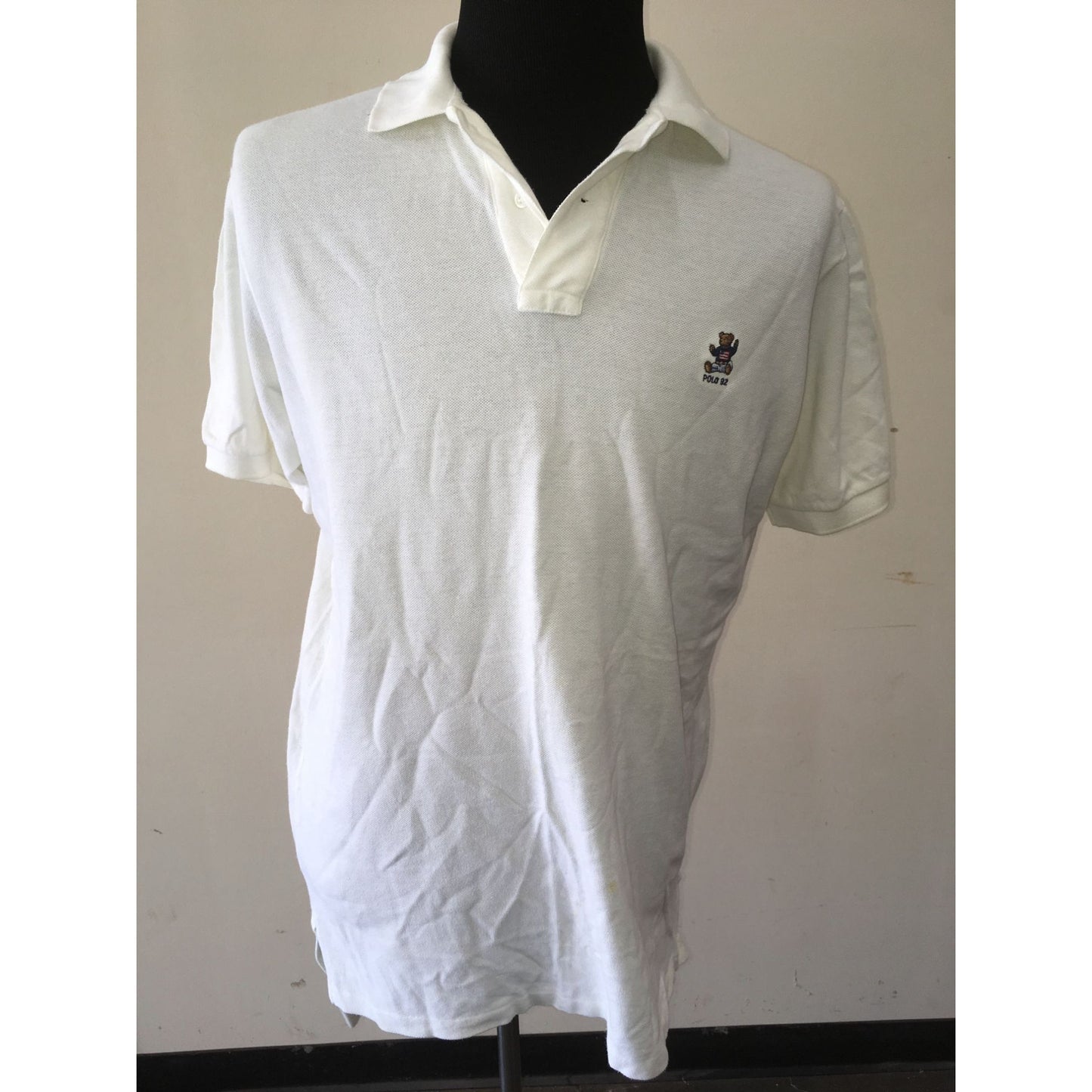 Men's Polo Ralph Lauren White Collared Shirt Size Medium