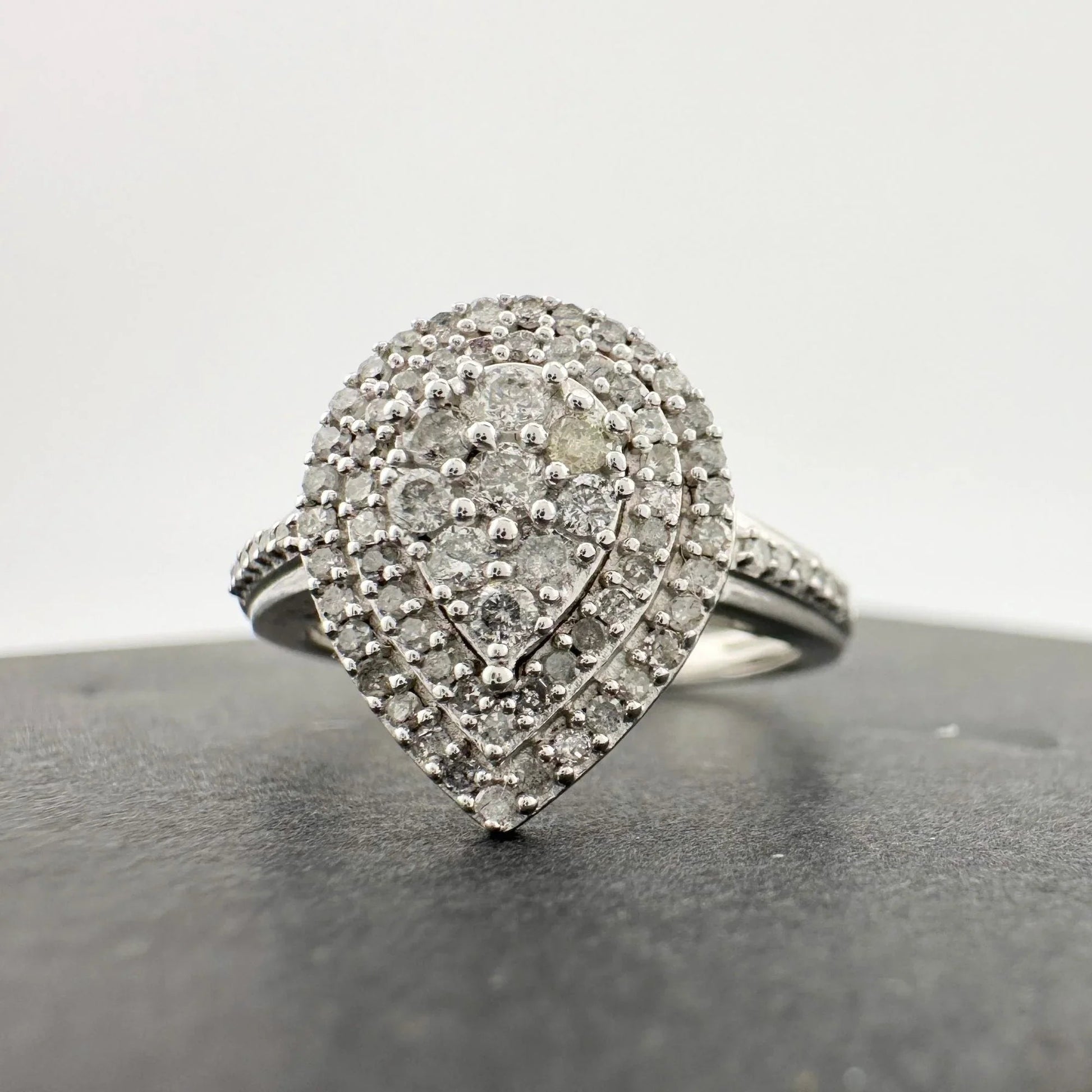 Elegant 1/2 Carat Pear Cut Natural Diamond Ring - Diamond Ring - A+ Stuff