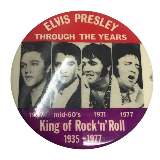 ELVIS PRESLEY Through The Years King of Rock 'n' Roll 1935 - 77 Pin - A+ Stuff - pin - A+ Stuff