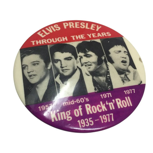 ELVIS PRESLEY Through The Years King of Rock 'n' Roll 1935 - 77 Pin - A+ Stuff - pin - A+ Stuff