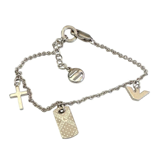 Emporio Armani Cross, Bird, Logo Plate Charm Bracelet - Emporio Armani - Charm Bracelet - A+ Stuff
