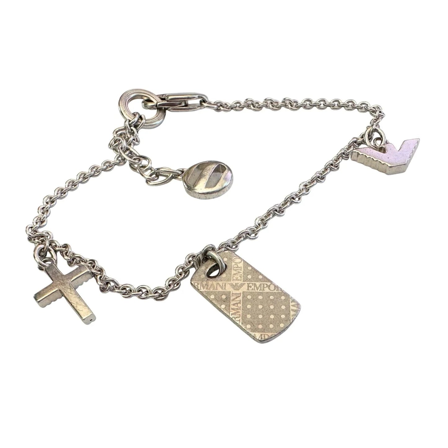 Emporio Armani Cross, Bird, Logo Plate Charm Bracelet - Emporio Armani - Charm Bracelet - A+ Stuff