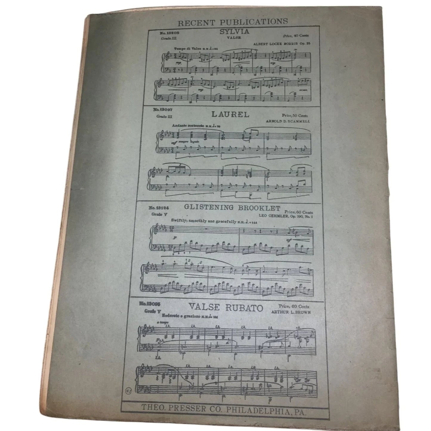 ENTERTAINING FOUR HAND MUSIC VINTAGE SHEET MUSIC BOOK - A+ Stuff - SHEET MUSIC - A+ Stuff