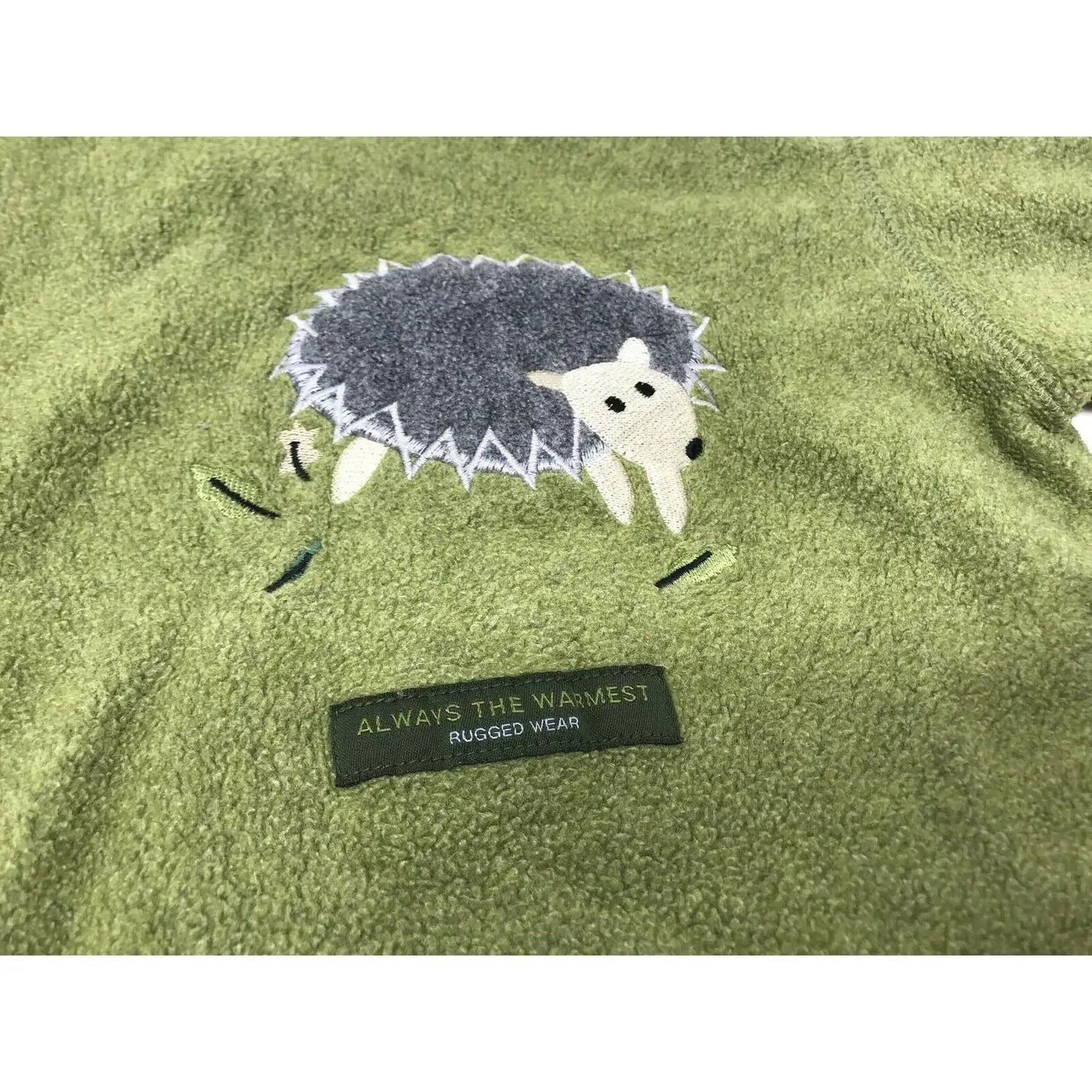 Baby Gap Green Fleece Pullover w Porcupine or Hedgehog 6-12 mo Gap