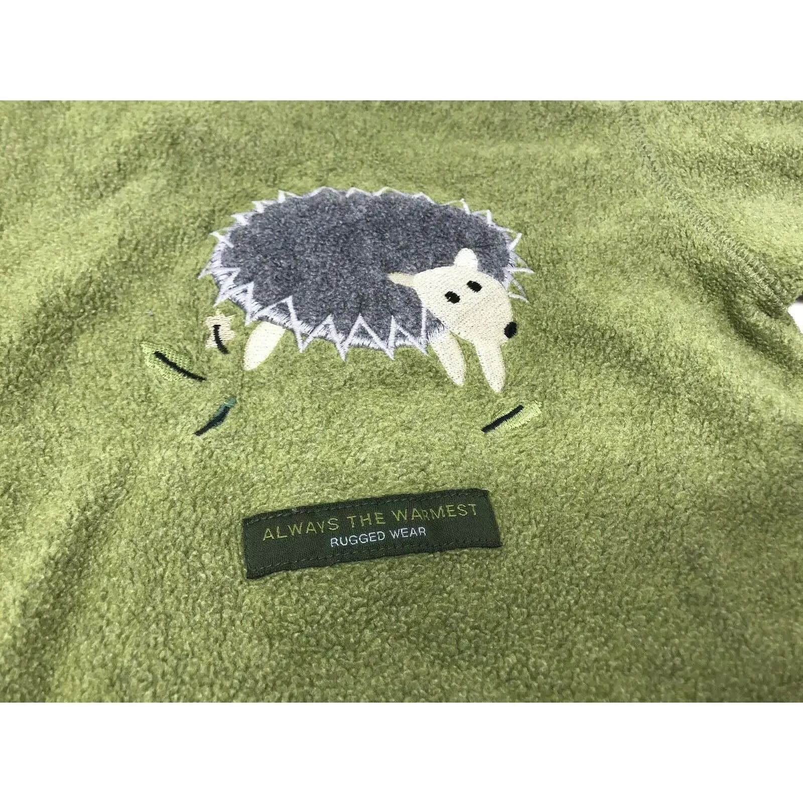 Baby Gap Green Fleece Pullover w Porcupine or Hedgehog 6-12 mo Gap