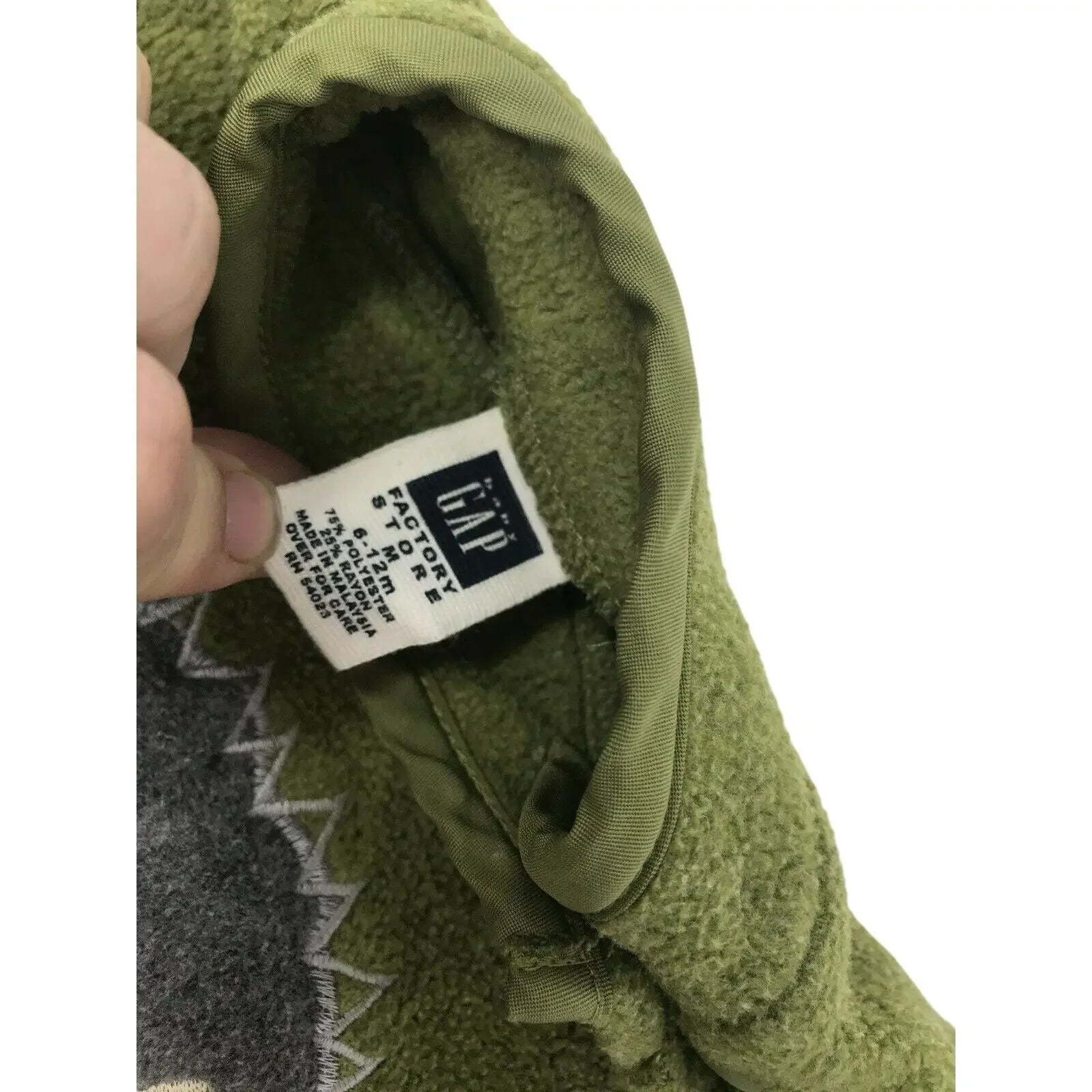 Baby Gap Green Fleece Pullover w Porcupine or Hedgehog 6-12 mo Gap