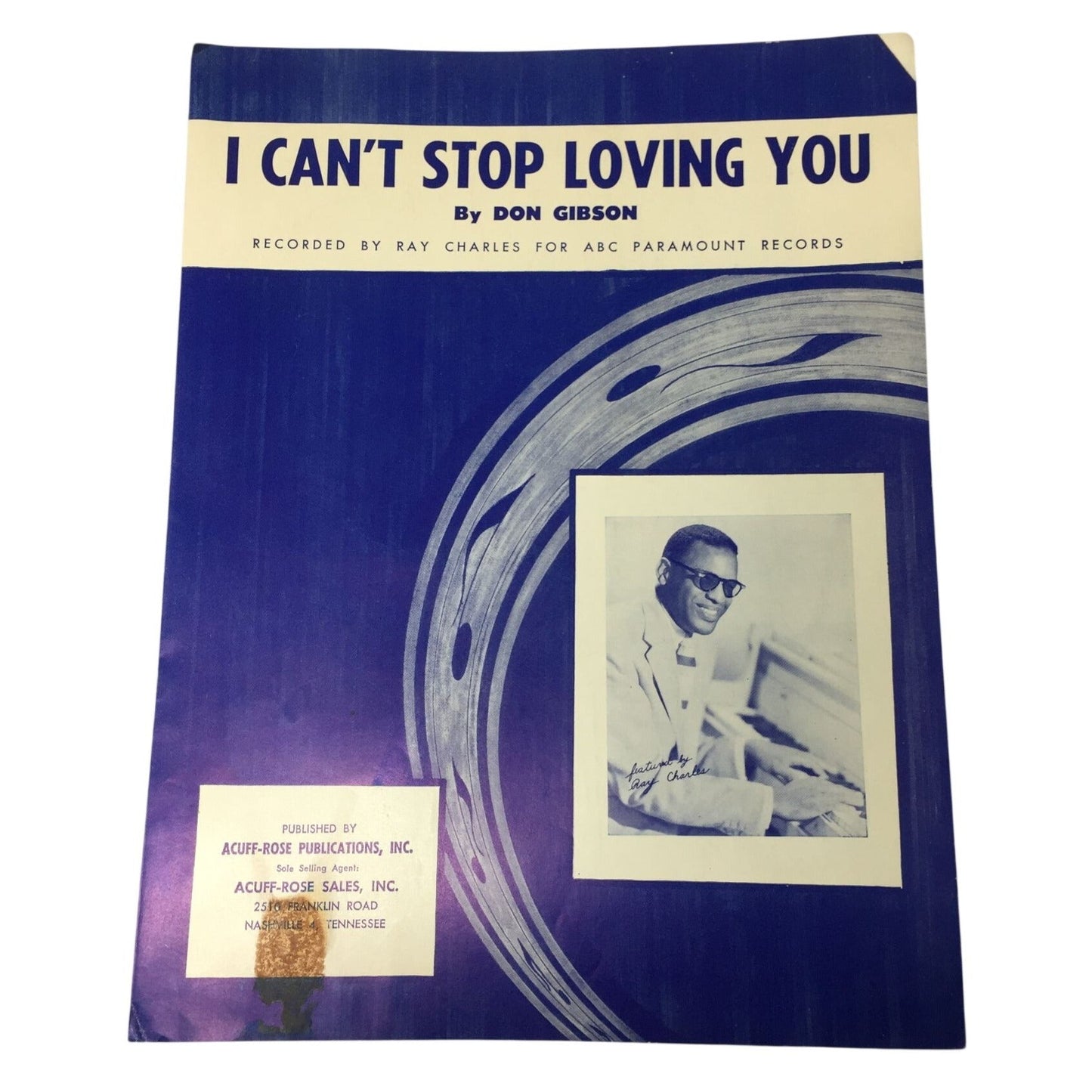 vintage sheet music for the song "I Can't Stop Loving You" A+ Stuff  A+ Stuff SHEET MUSIC