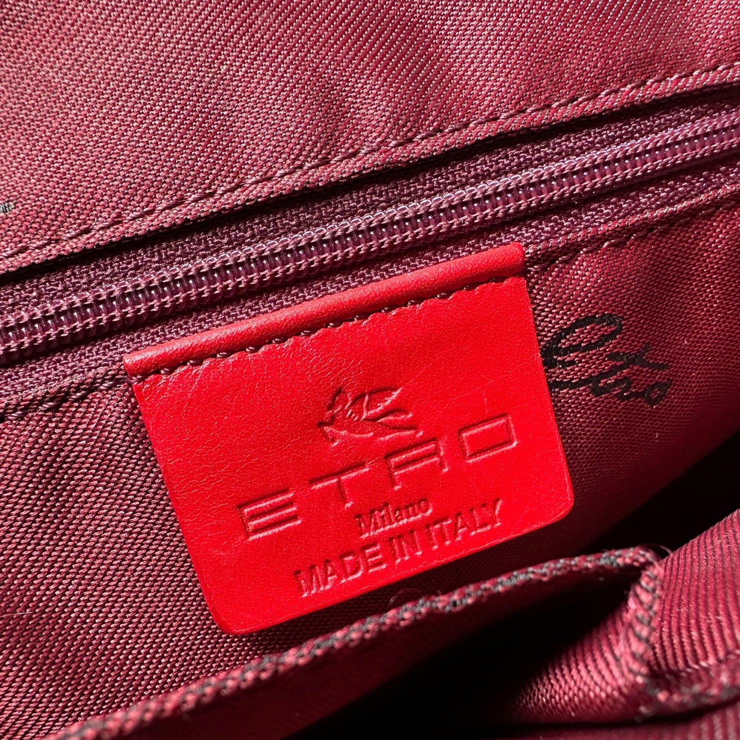 ETRO Milano Limited Edition Red Leather and Coated Paisley Canvas Bag - A+ Stuff