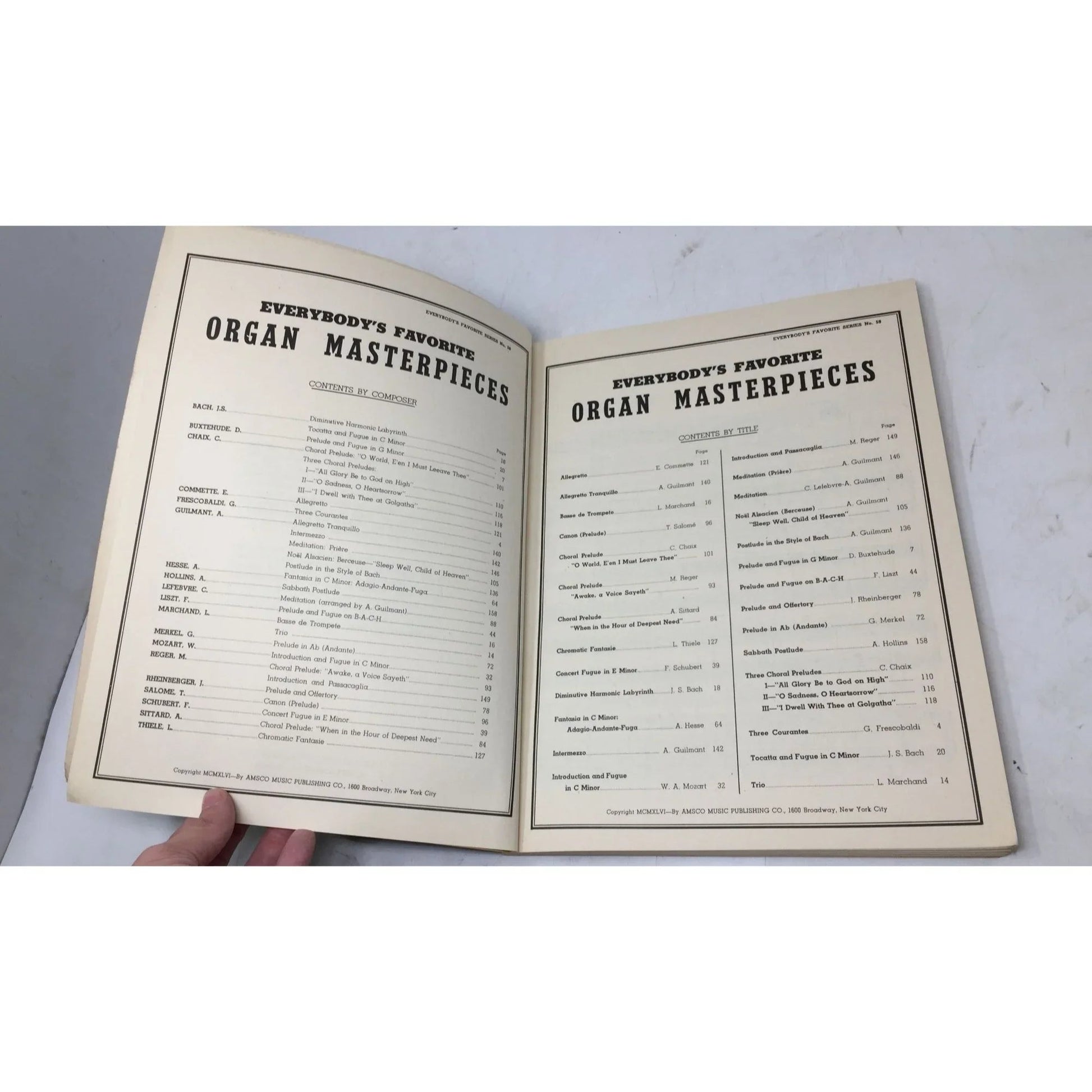 Everybody's Favorite Organ Masterpieces No 59 Vintage Sheet music book - A+ Stuff - Sheet Music - A+ Stuff