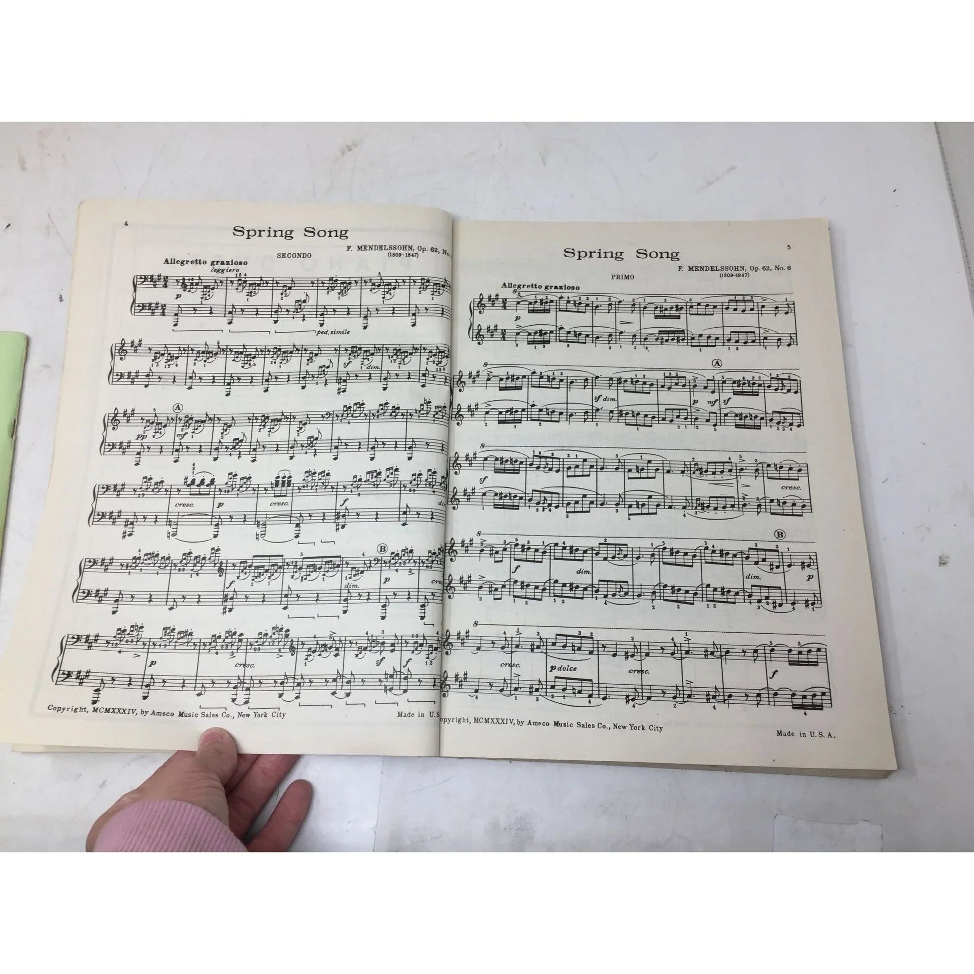 ''Everybody's Favorite Piano Duets'' Vintage Sheet Music Book - Amsco music publishing company - SHEET MUSIC - A+ Stuff