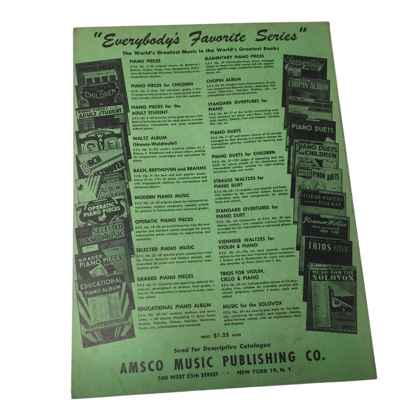 ''Everybody's Favorite Piano Duets'' Vintage Sheet Music Book - Amsco music publishing company - SHEET MUSIC - A+ Stuff