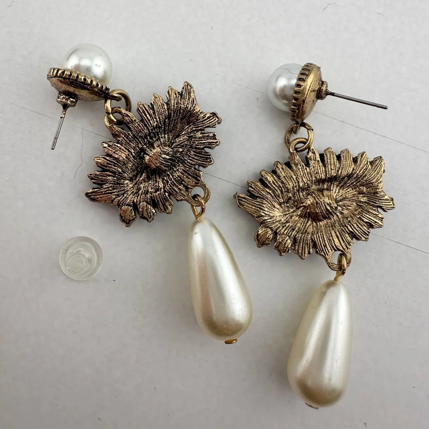 Evil Eye Rhinestone Pearl Drop Dangle Earrings - Earrings - A+ Stuff