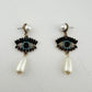 Evil Eye Rhinestone Pearl Drop Dangle Earrings - Earrings - A+ Stuff