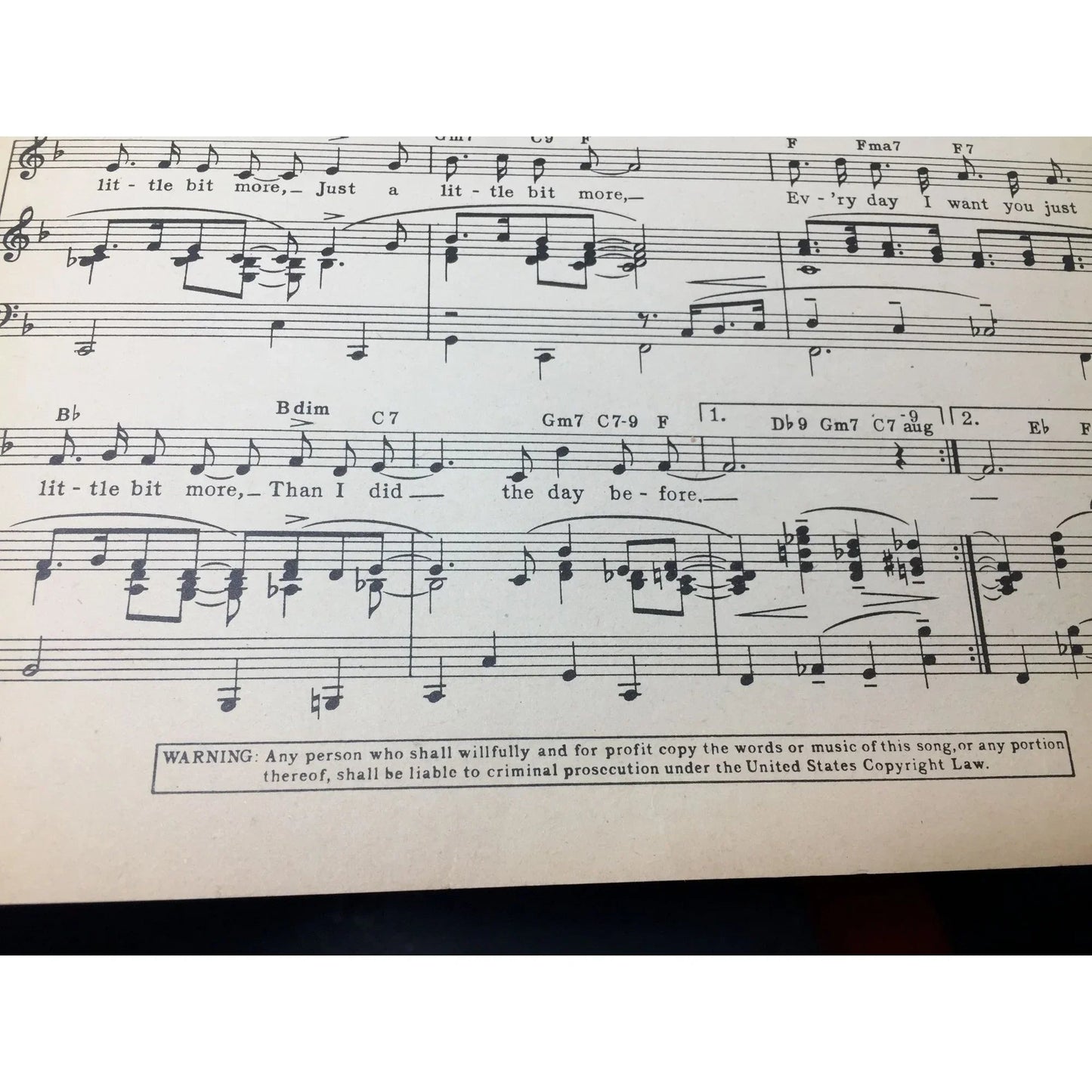 ''Ev'ry Day I Love You (Just a little bit more)'' Vintage Sheet music - A+ Stuff - sheet music - A+ Stuff