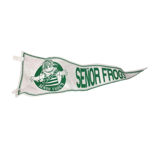 Senor Frogs Bar Acapulco White and Green Bar Souvenir Pennant  - Vintage A+ Stuff