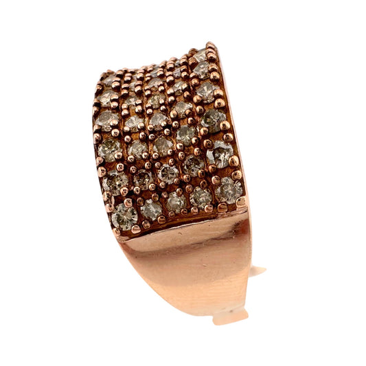 1.00 Carat Beautiful Band of Chocolate Diamonds Ring Size 8