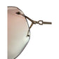 YSL - Yves Saint Laurent Amber / Rose Colored Rimless Sunglasses with Case