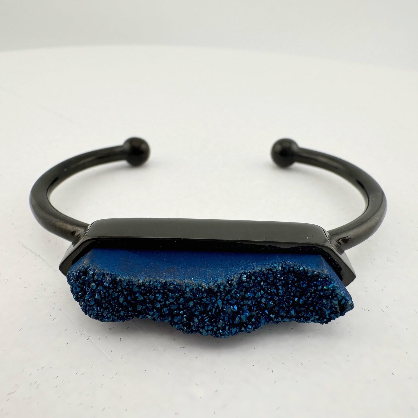 Black Ondine Blue Quartz Bangle Bracelet