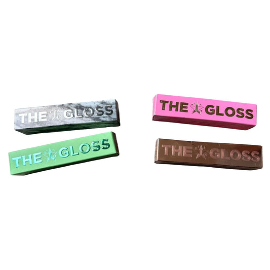 Jeffree Star THE GLOSS - 4 NIB Lip Gloss Set - Safe Word, Beaded Glass, Funeral Parlor, Paid in Full - A+ Stuff