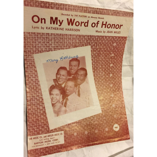 On My Word of Honor by Katherine Harrison & Jean Miles Vintage sheet music