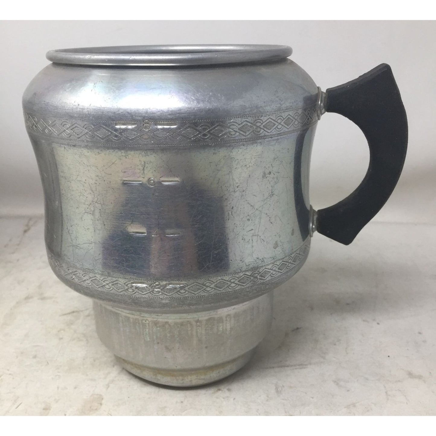 Vintage West Bend Aluminum Co. Silver/Black Handled Coffee Maker