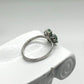 1.36 Carat Emerald Flower Shaped Ring in Sterling Silver Setting - Size 7