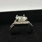 Big and Beautiful Green Amethyst and Diamond Ring - Size 6.25