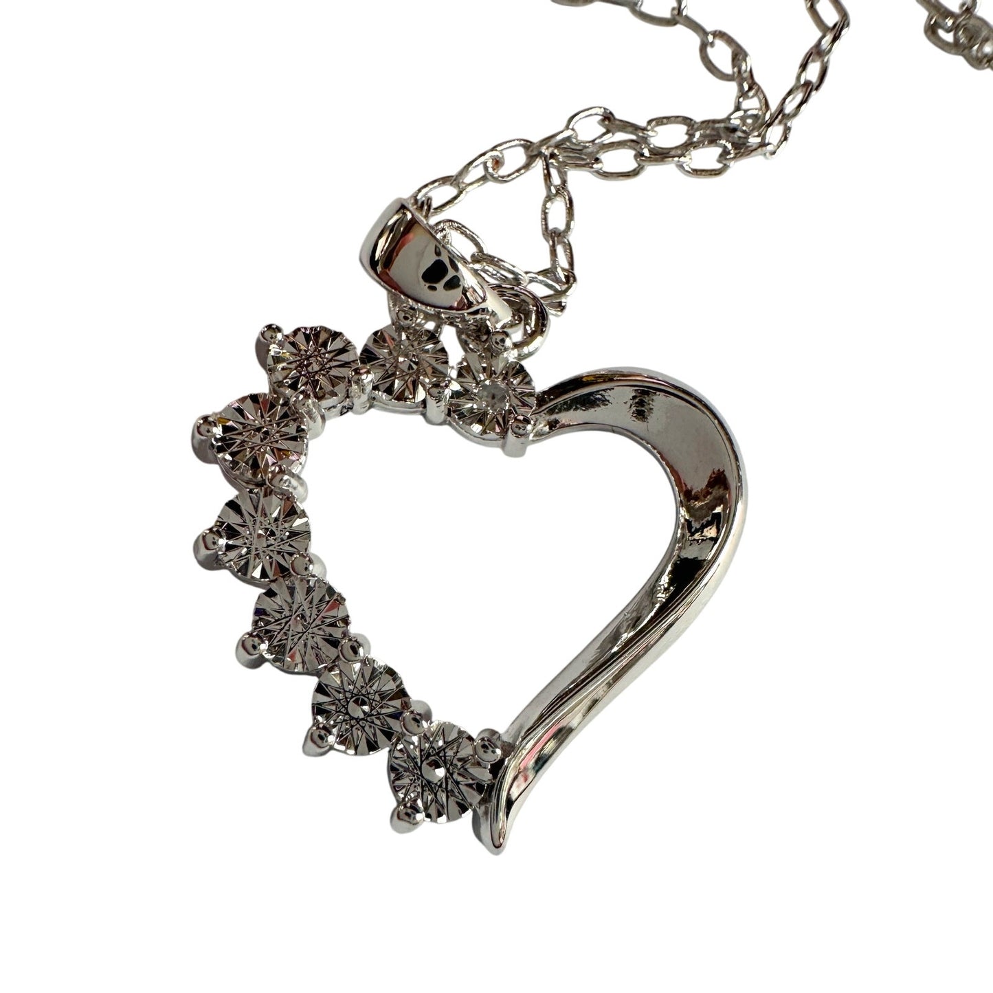 Beautiful Heart Necklace - Illusion Set Diamond Accent